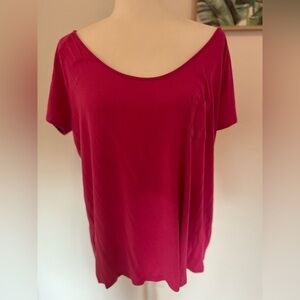 Women’s Solid Short-Sleeve Fashion Top - Pink - Indigo